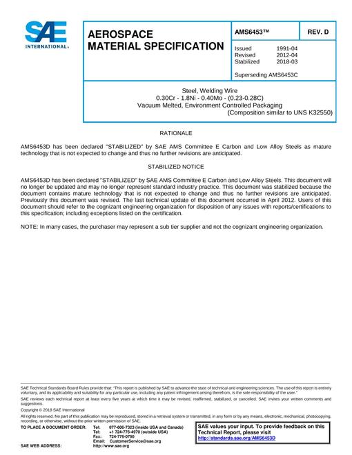 SAE AMS6453D